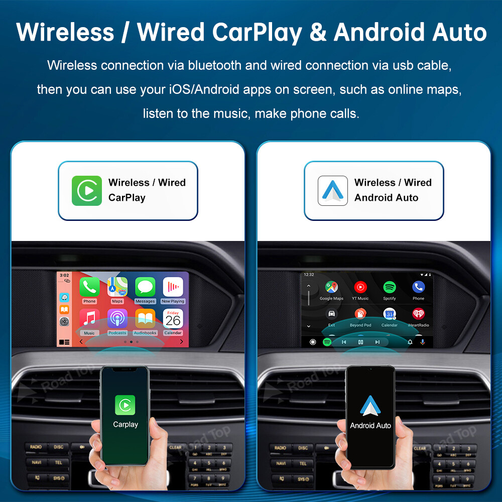 For Mercedes Benz C Class NTG4.5 Wireless CarPlay Android Auto Car Interface GPS