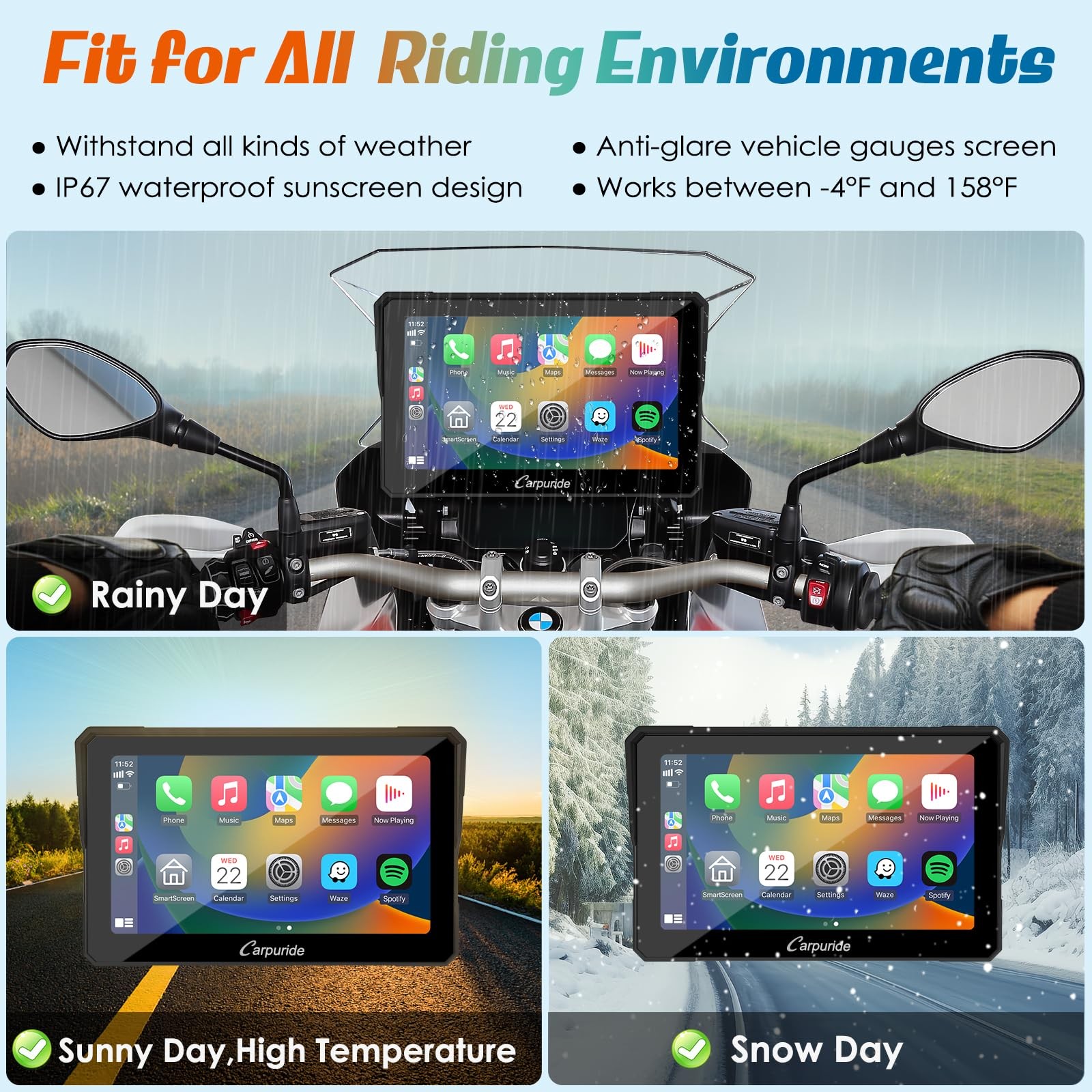 W702b Motorcycle Carplay Screen For Bmw R1200gs R1250gs S1000xr Motorcycle 7 Inc