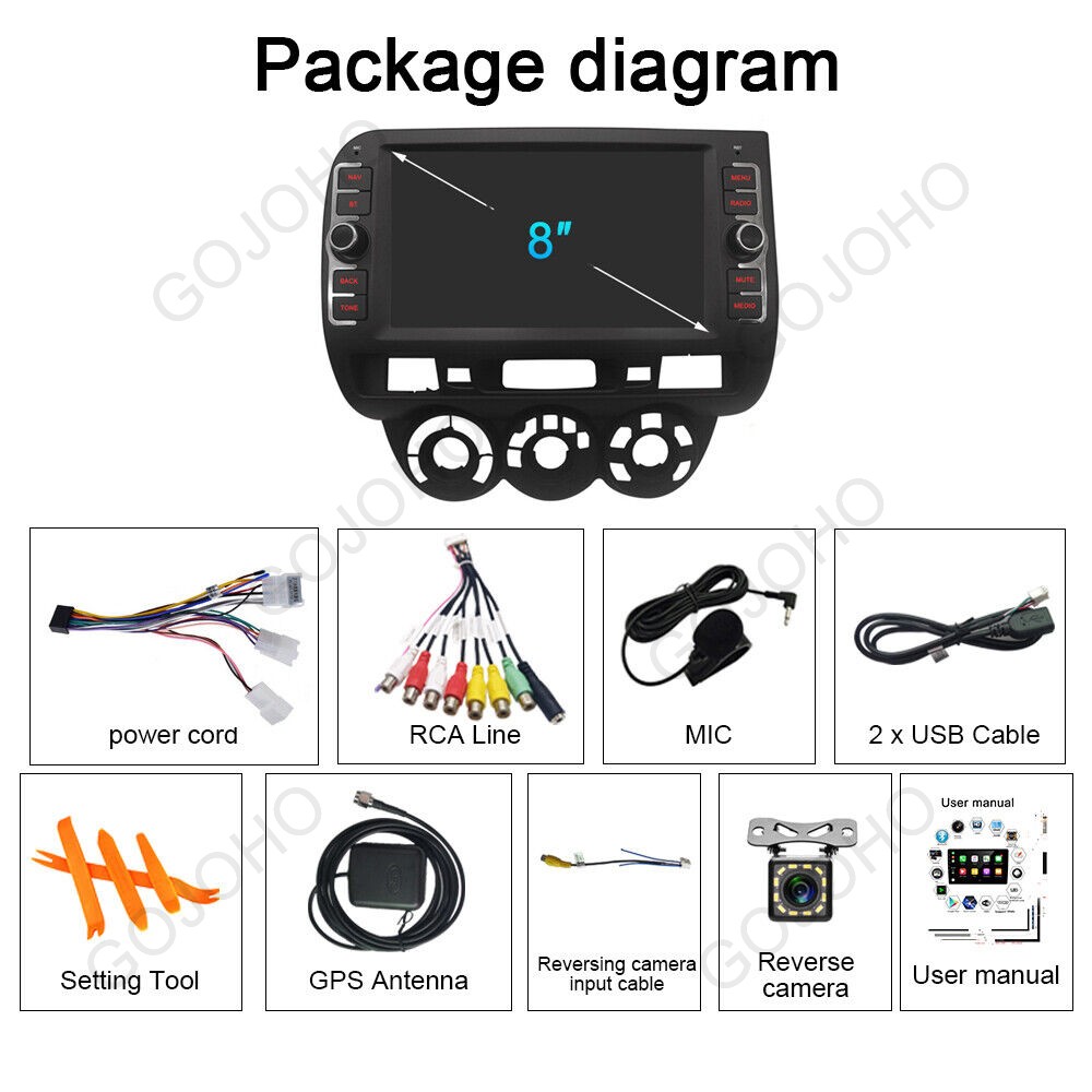 For 2004-2007 Honda Fit Jazz Radio Apple CarPlay Android 13 Car Stereo GPS Navi