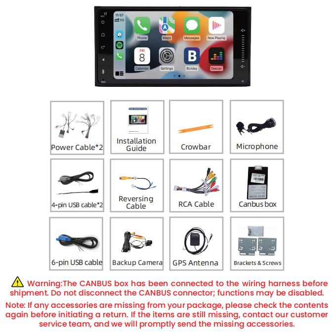 For Toyota 2000-2006 Tundra 01-07 Sequoia CarPlay Android 13 Car Radio GPS WiFi