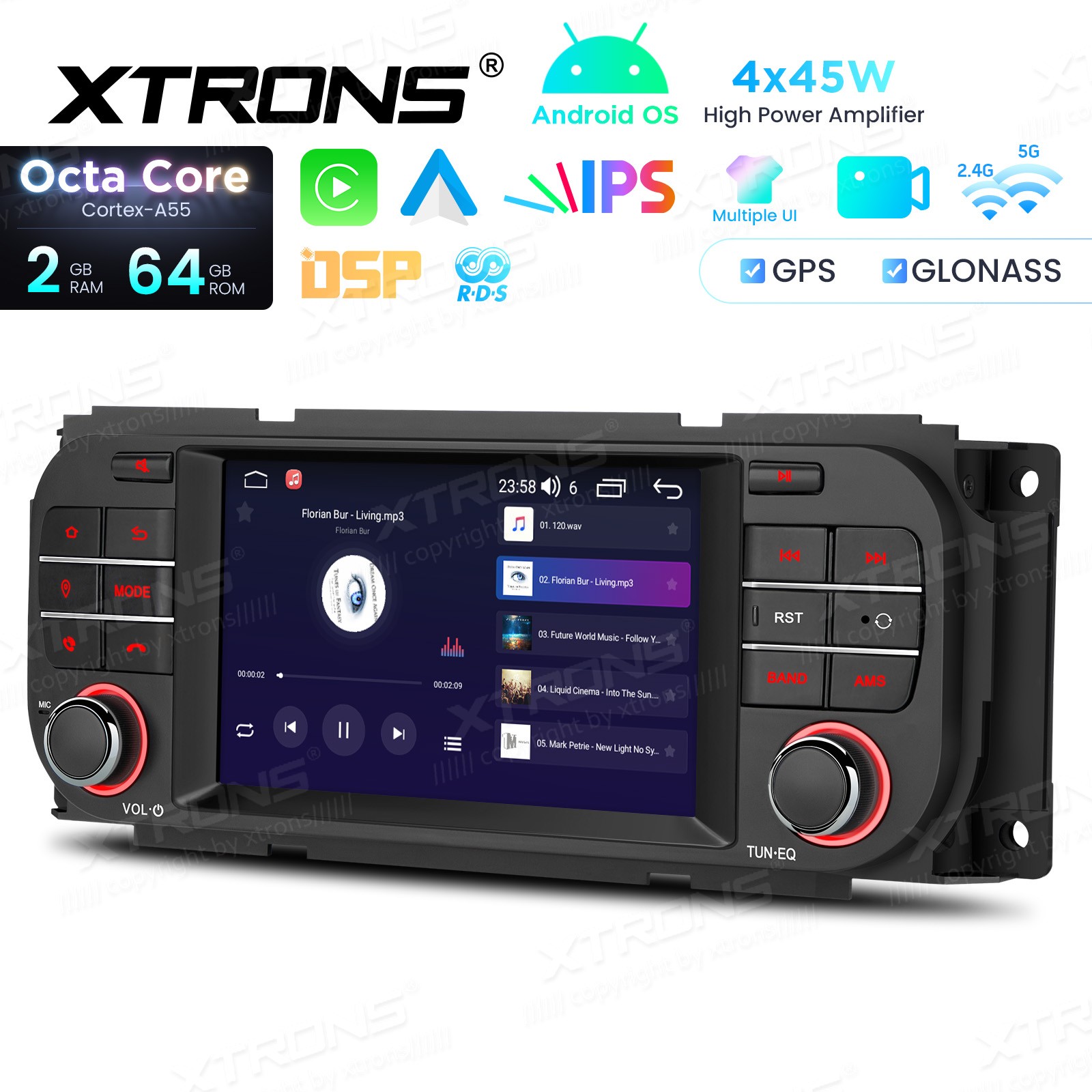 32GB Android 13 For Jeep Wrangler Dodge Chrysler BT Carplay Car Radio GPS Stereo