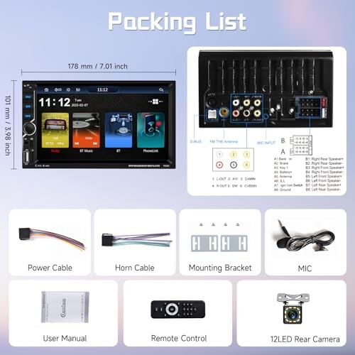 Double Din Wireless Carplay 7 Inch Double Din Wireless Carplay Remote Control