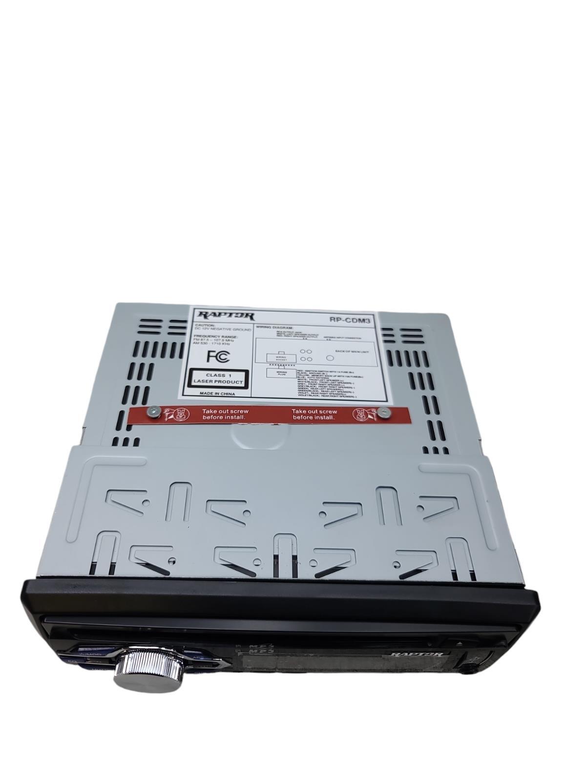 RAPTOR RP-CDM3 HIGH POWER. AM/FM STEREO CD PLAYER 200 WATTS