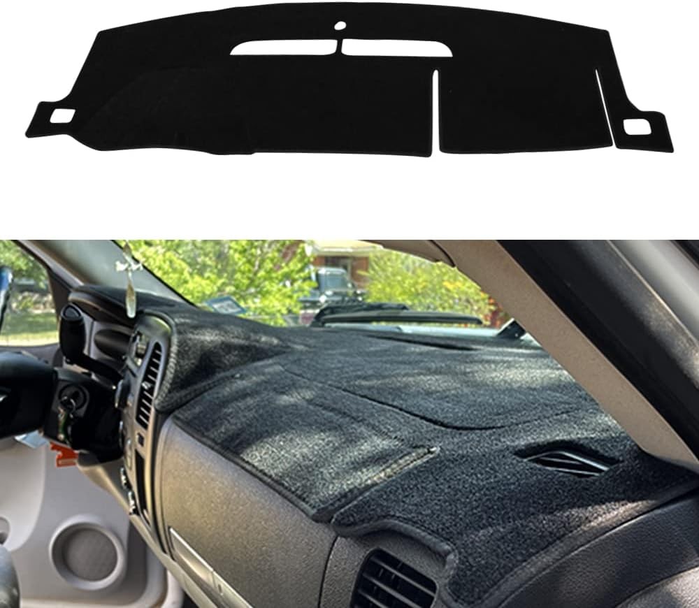 Black Dash Cover Fit Compatible with 2007-2014 Chevy 2007-2014 Chevy and GMC