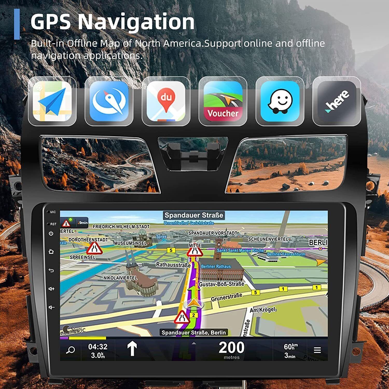 4Core 2GB+64GB Android 13.0 Car Stereo Radio Carplay For 2013-2018 Nissan Altima