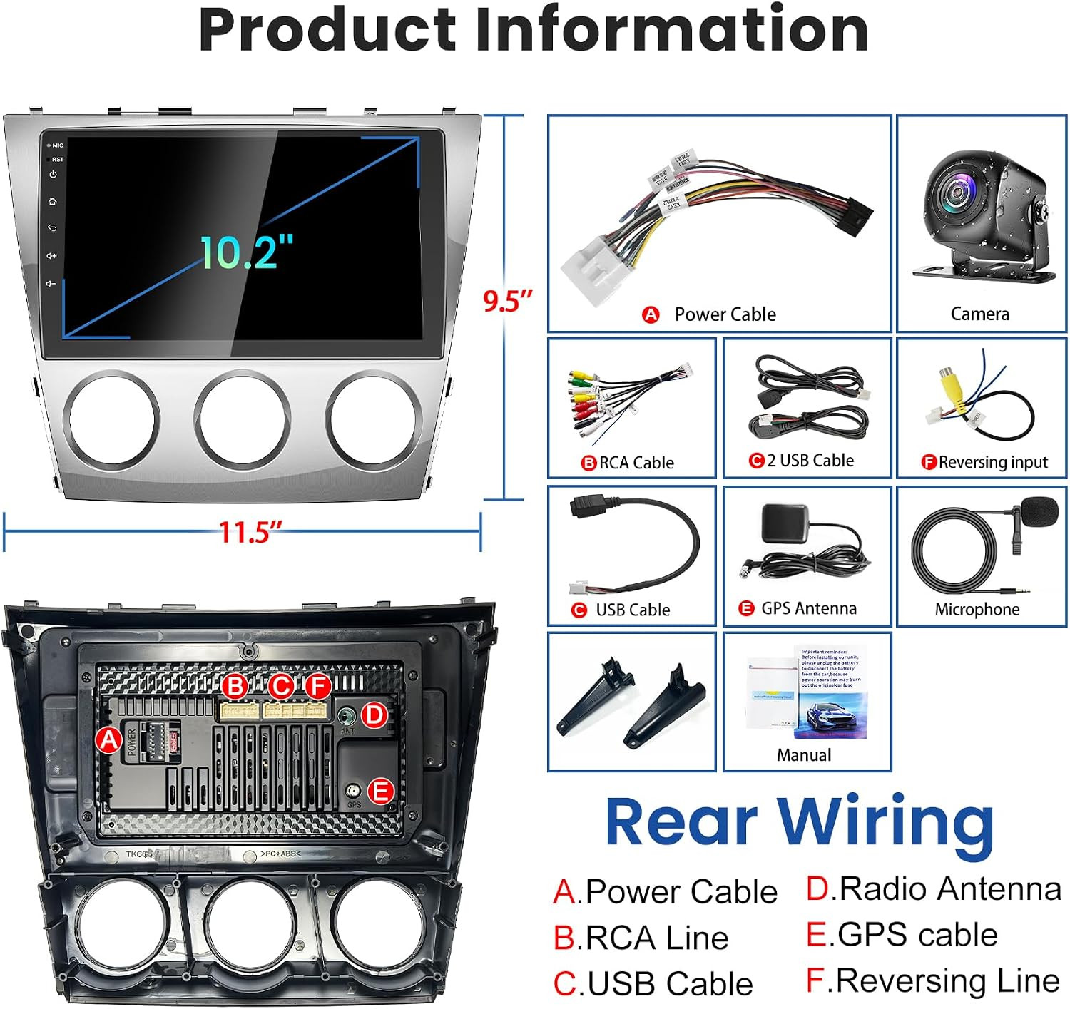 (8Core + 64GB) 10.1 Inch QLED Touch Screen Car Radio for Toyota Camry (2006-2011