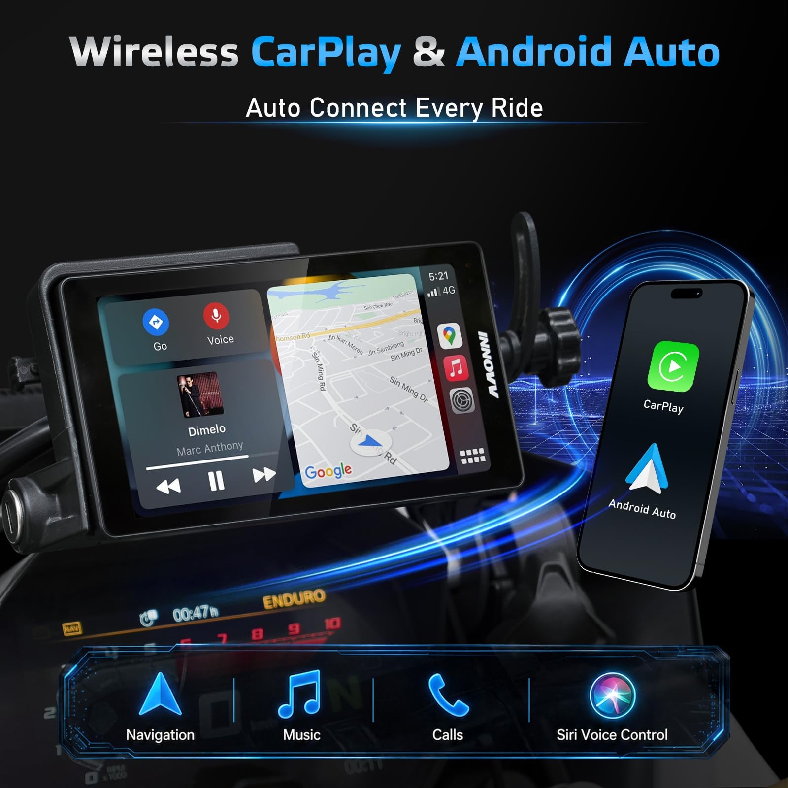 INNOVV N2 for BMW Motorcycle Wireless CarPlay & Android Auto, 6.5″ Touch Scre…