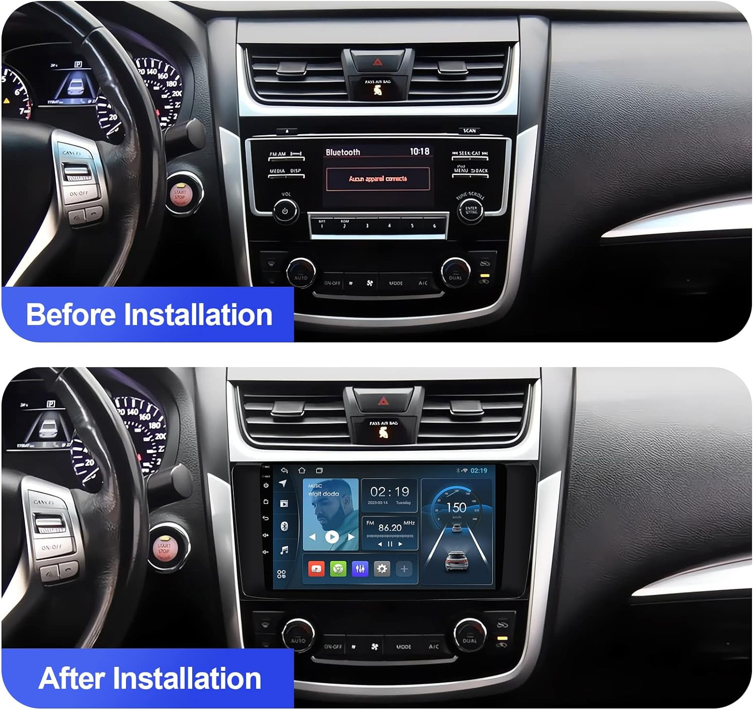 For 2015 2016 2017 Nissan Altima Radio GPS Stereo Apple CarPlay & Android Auto