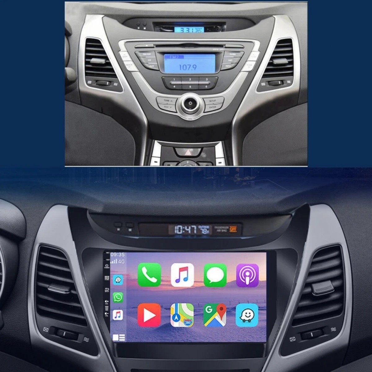 8+256G Car Stereo Radio For Hyundai Elantra 2012-2016 GPS Android 15 Carplay