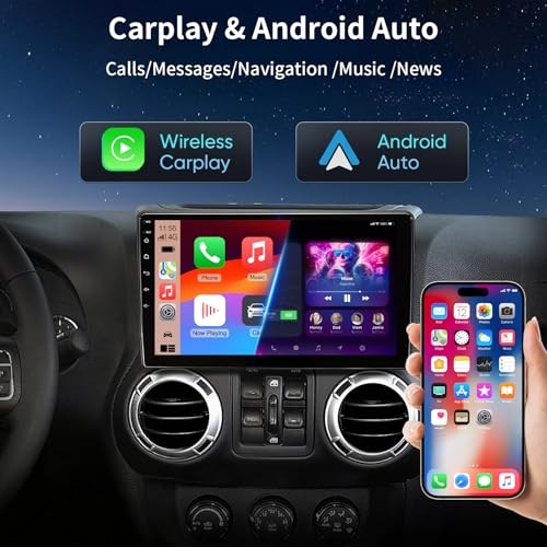 Car Stereo Radio for Jeep Wrangler JK, Compass, Grand 2GB RAM+64GB ROM