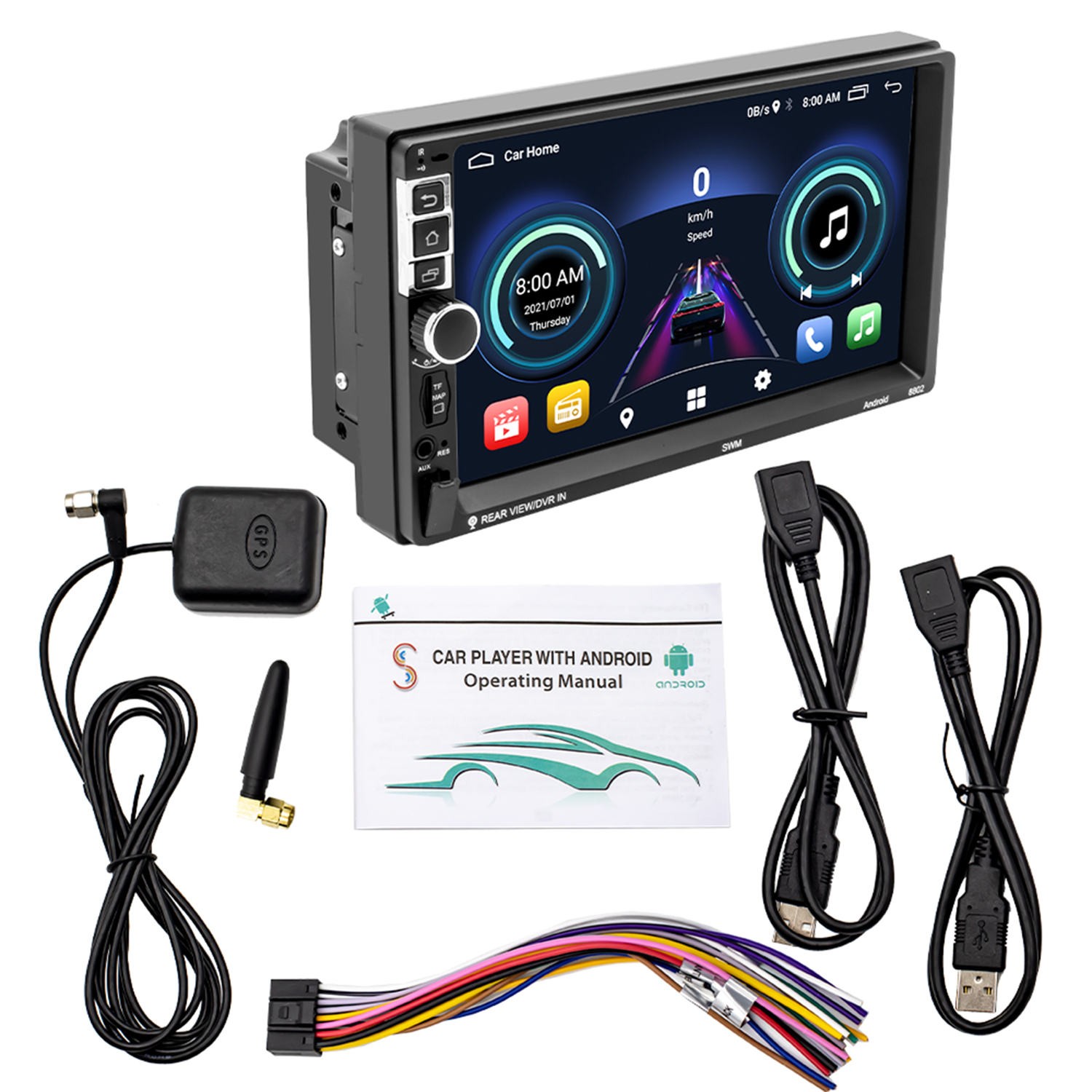 7” Android 10.1 Bluetooth WIFI Steering Wheel S-8802C1+16G 2-Din Car Radio