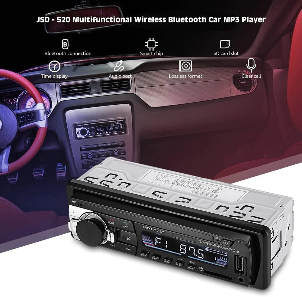 Bluetooth Car Stereo Audio In-Dash FM Aux Input Receiver SD USB MP3 Radio Player