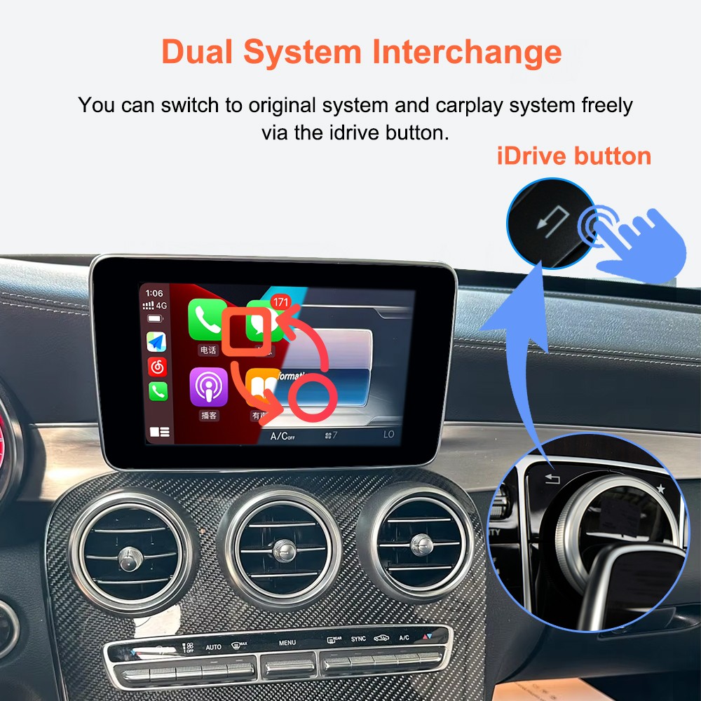 Wireless Carplay Android Auto Interface For Mercedes Benz C Class W205 NTG 5.0
