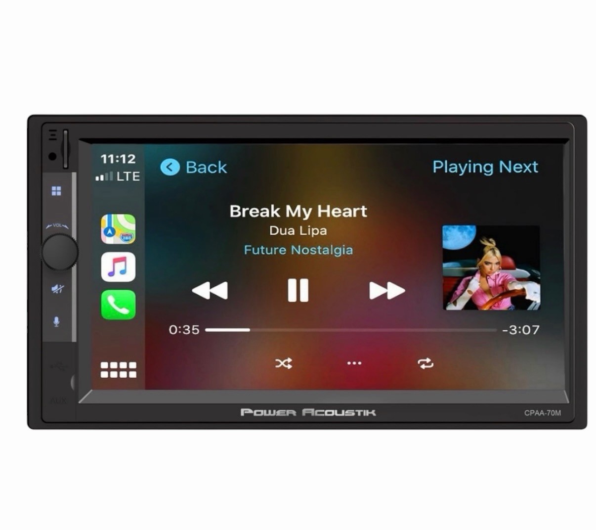 Power Acoustik CPAAM7-S2 2 DIN Car Stereo Apple CarPlay Android Auto Bluetooth