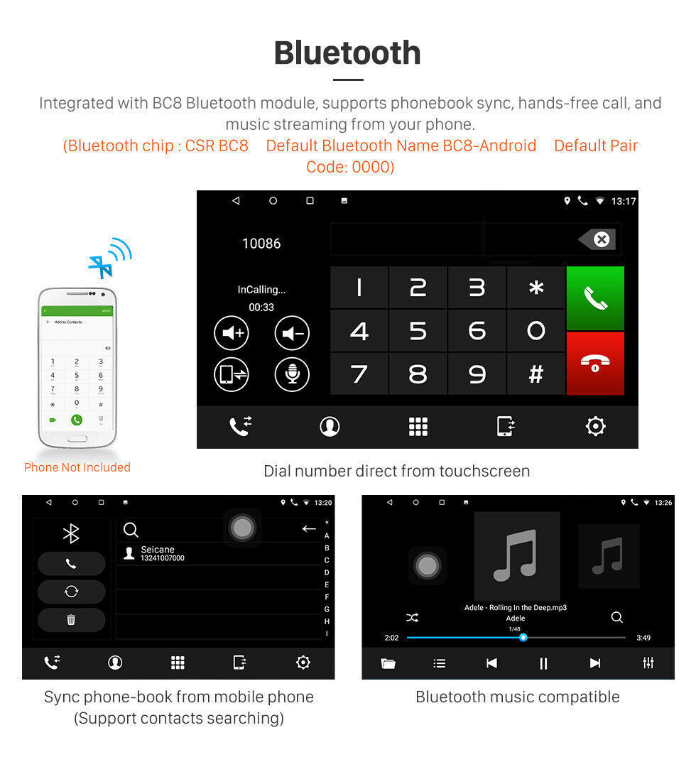 10.1” Android 15.0 Touch Screen Double 2DIN Rotatable Car Stereo Radio GPS Wifi