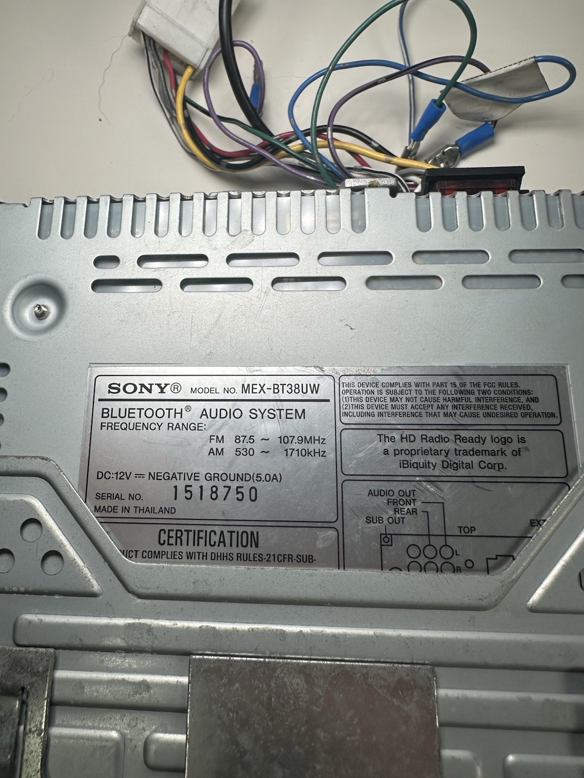 Sony Mex-BT38UW Bluetooth Car Stereo Control Face Only! Read Desc!!