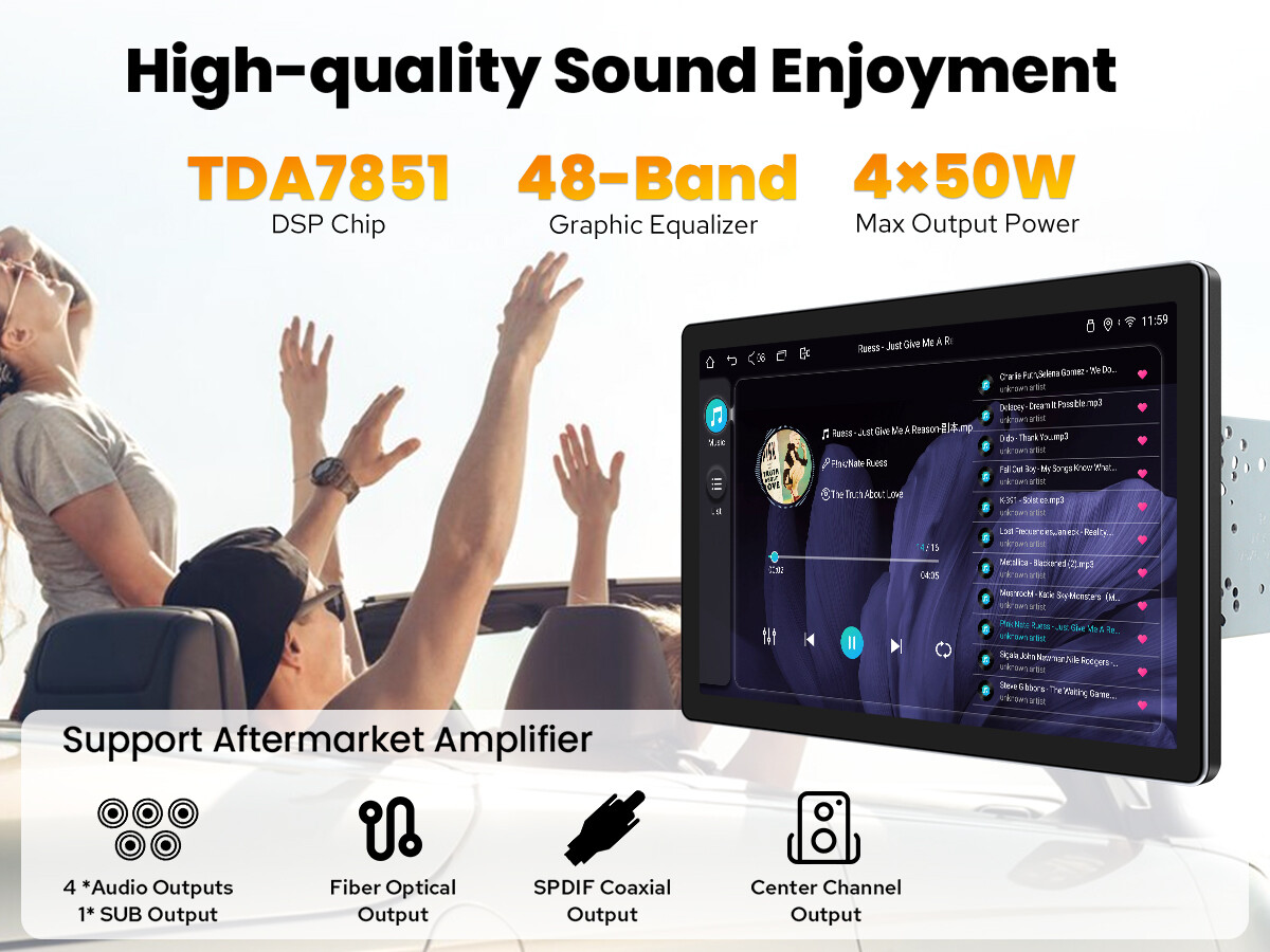 HD 11.5 Inch JOYING QLED 2K Touchscreen Double Din Android Radio for Universal