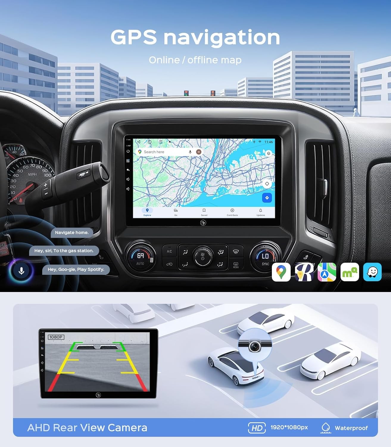 For Chevrolet Silverado GMC Sierra 2014-2018 Android Navi GPS Car Stereo Radio