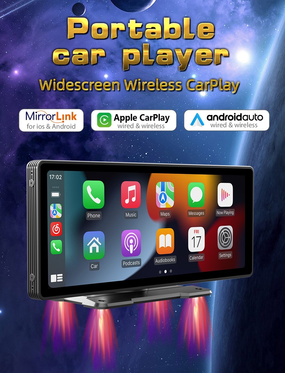 9.3inch Car MP5 Player Wired Wireless CarPlay Mirror Link With 4LED Rear Camera