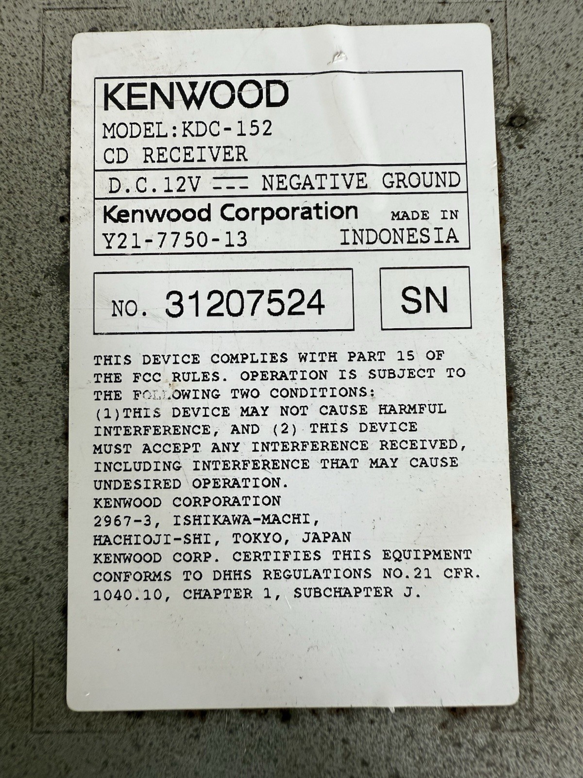 Kenwood KDC-152 In-Dash Car Stereo CD Receiver with MP3 Playback