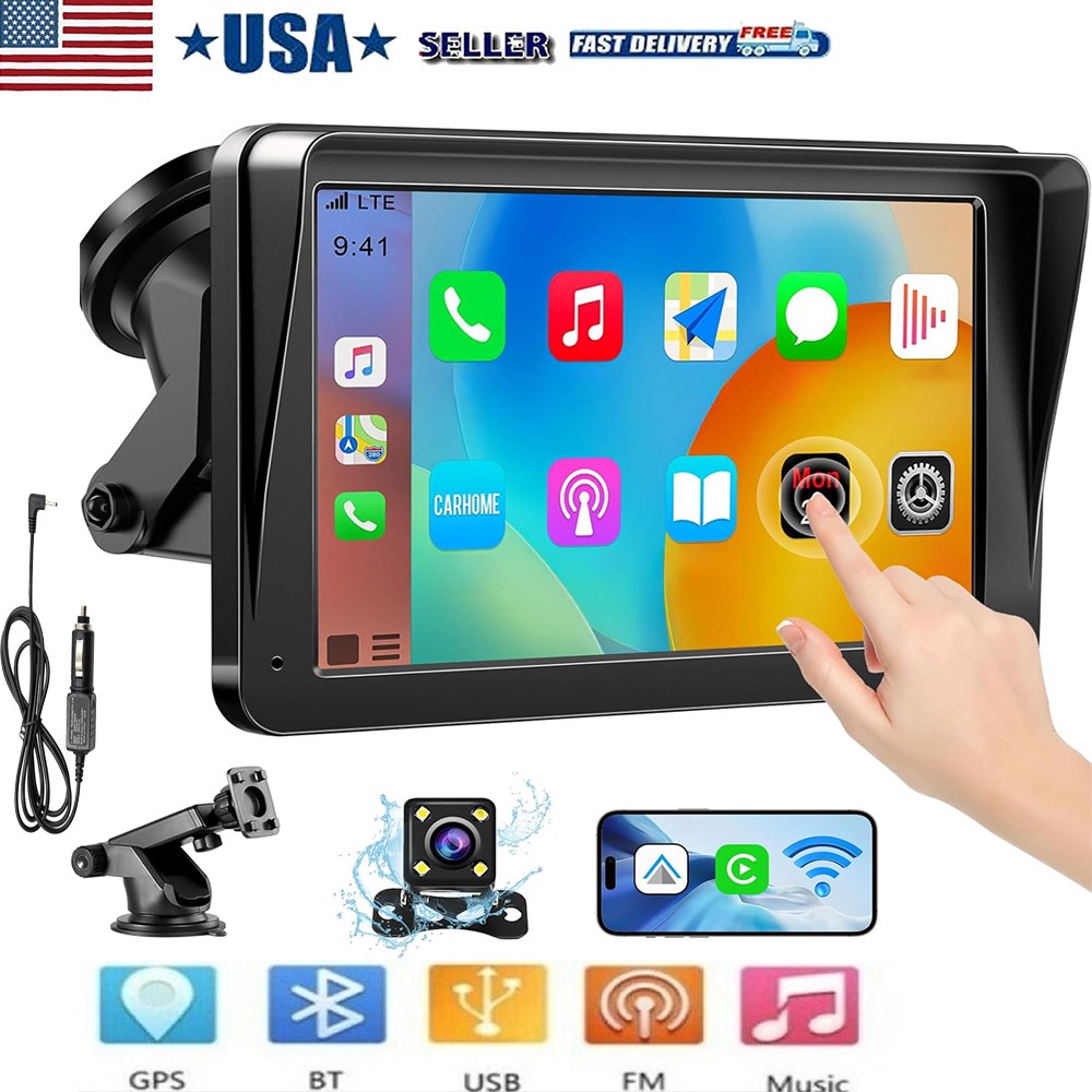 Carplay Android Auto Car Stereo Radio MP5 Touch Screen Bluetooth FM +Camera