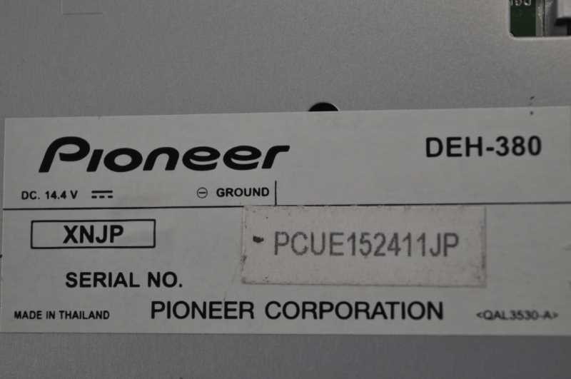 Pioneer carrozzeria DEH-380 CD Player 1DIN Audio Deck Excellent JAPAN