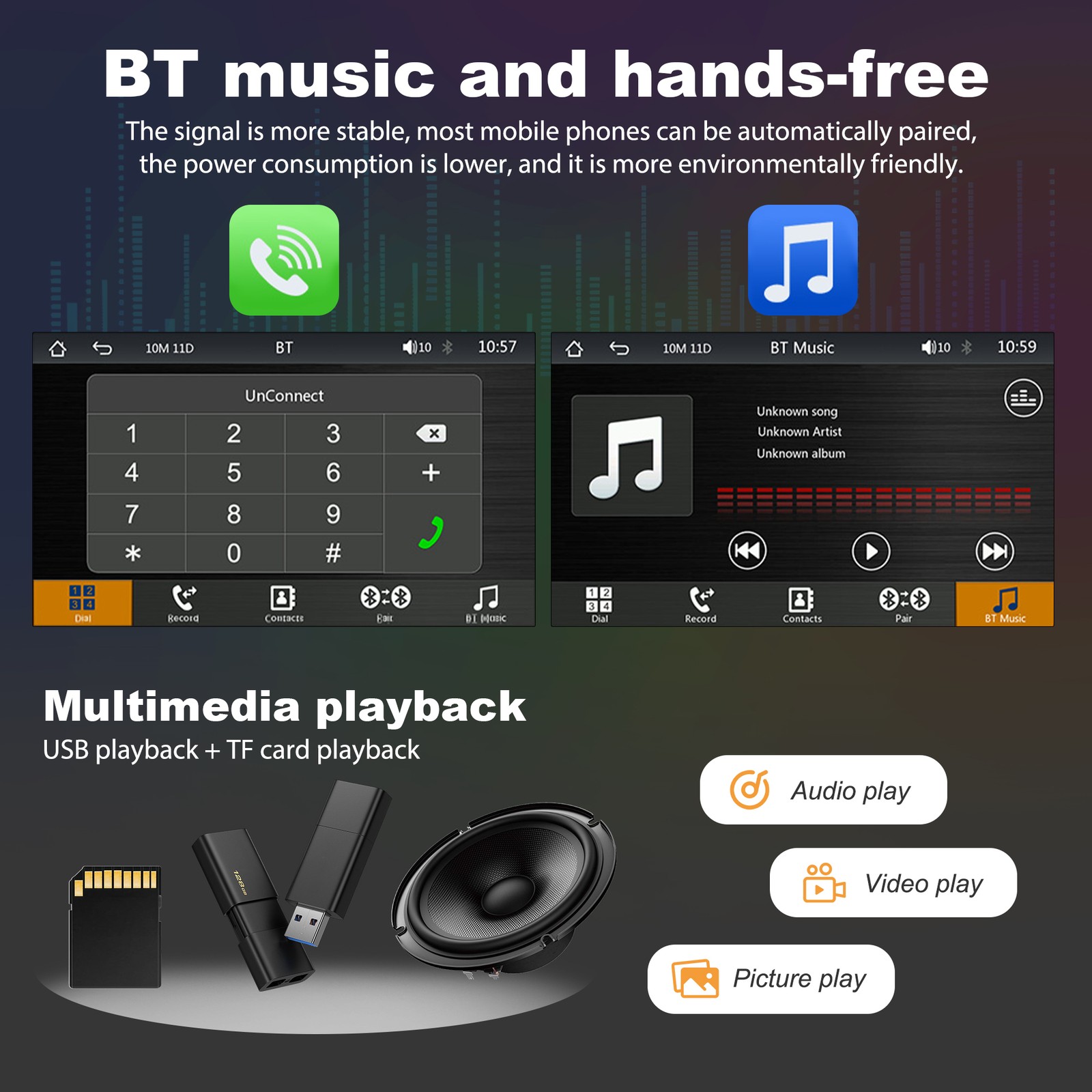 7 INCH PORTABLE WIFI WIRELESS CARPLAY & ANDROID AUTO CAR RADIO MP5 PLAYER 2 DIN