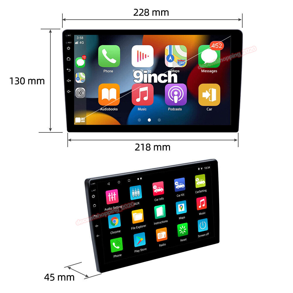 Android 12 Carplay GPS Navi WiFi 10.1″ Double 2Din Touch Screen Car Stereo Radio