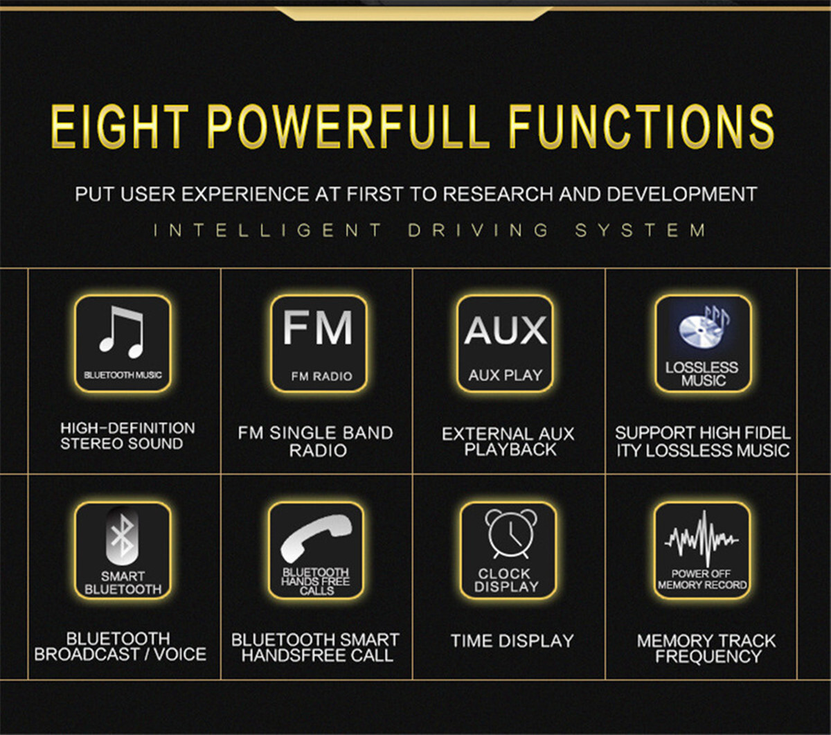 4-Channel Vintage Car Radio Stereo Bluetooth MP3 Player FM AUX Head Unit Remote