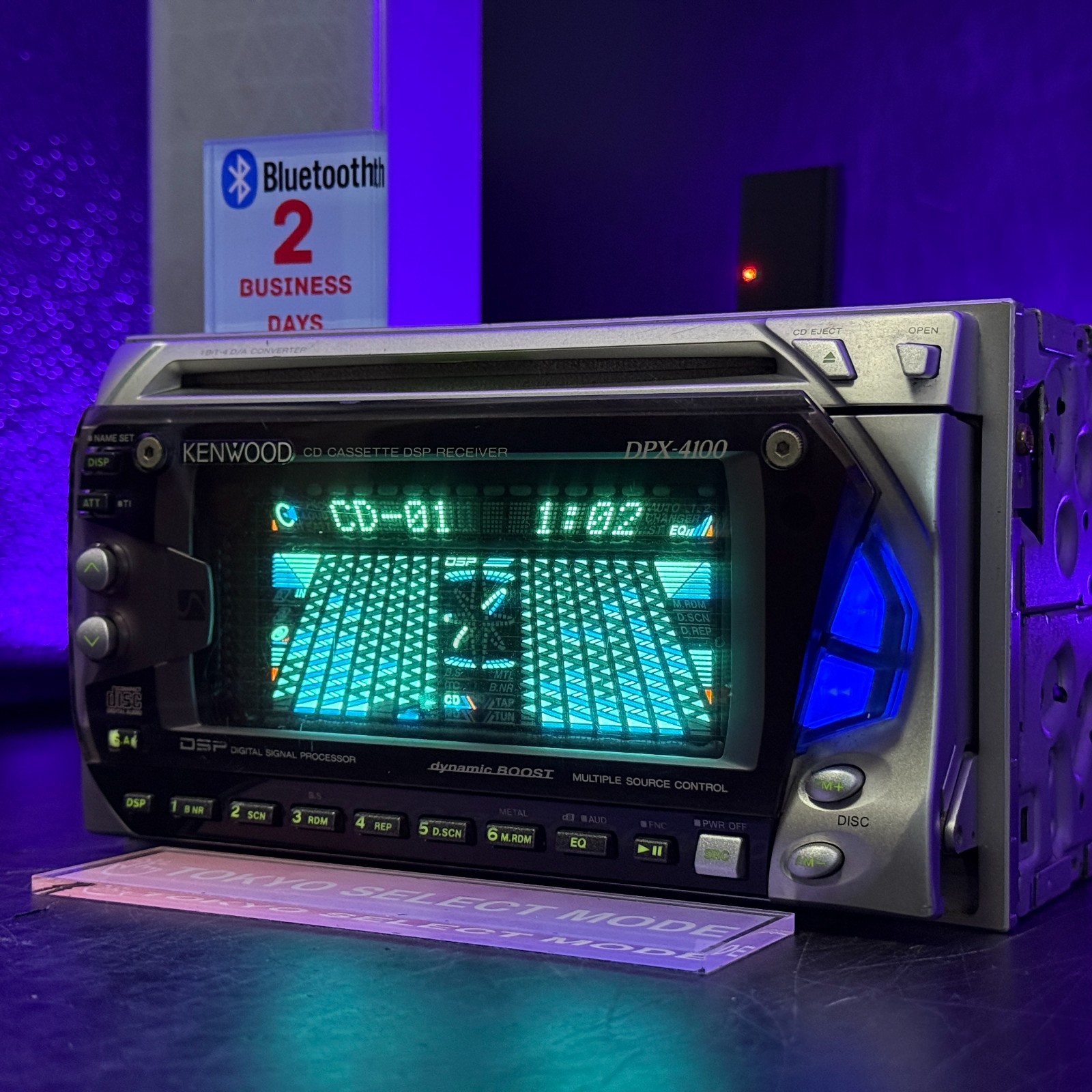 Kenwood DPX-4100 2DIN Car Audio CD Cassette Added Bluetooth Player Tested Stock