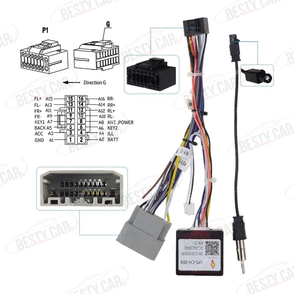 16pin Car Stereo Radio Power Retrofit Wiring Harness Adatper fits for Jeep