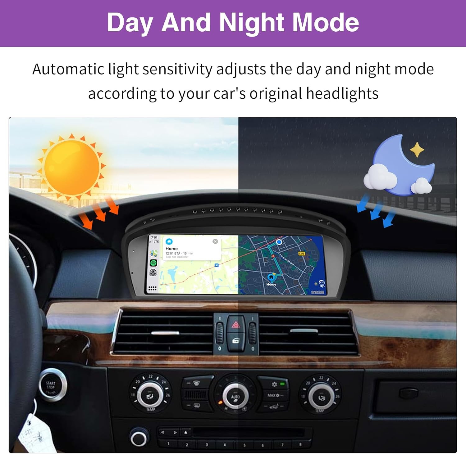 Carplay/Android Auto 8.9 Touch screen Receiver for BMW 3/5 2009-2010 CIC