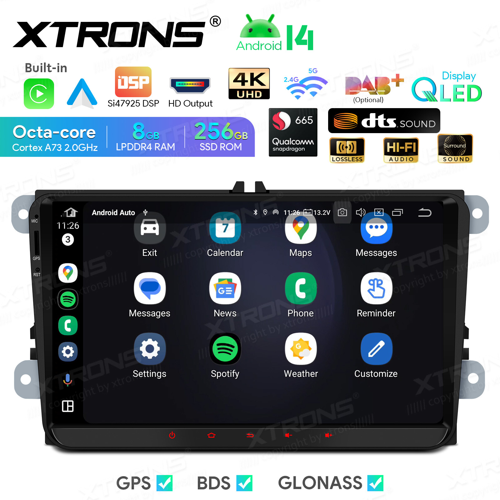 9″ For VW Volkswagen Jetta Passat Android 14 8+256GB Car Stereo Radio GPS WIFI