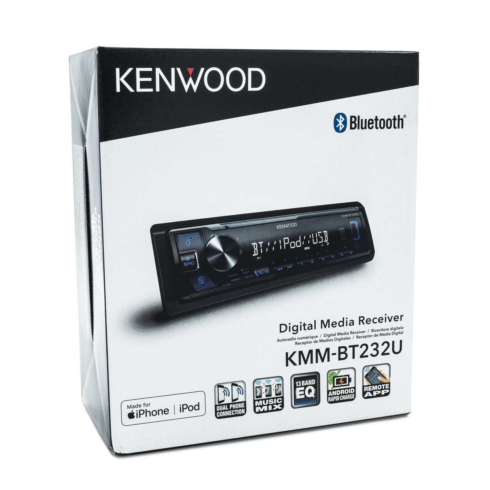 Kenwood Digital Media Car Stereo Bluetooth USB Auxiliary MP3 WMA WAV FLAC