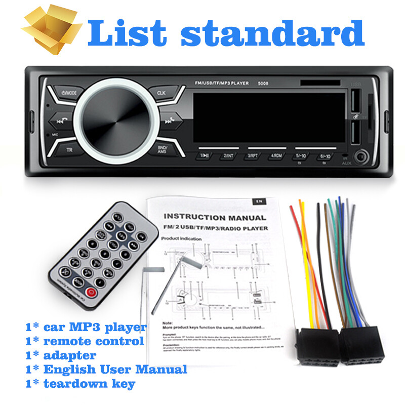 Dual USB Fast Charge Digital Bluetooth Car USB/TF /AUX/FM Radio MP3 Player