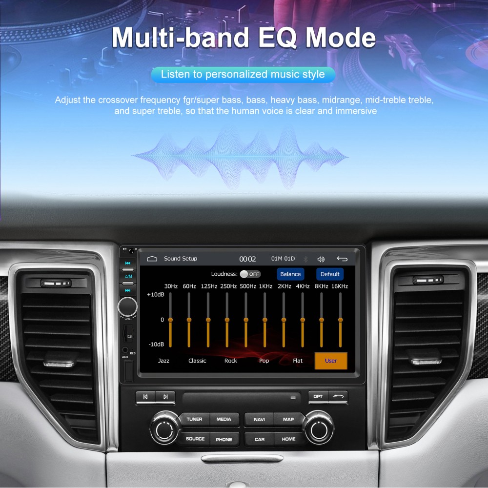 Double Din Apple Carplay Android Auto Car Stereo Radio Bluetooth 7″ Touch Screen