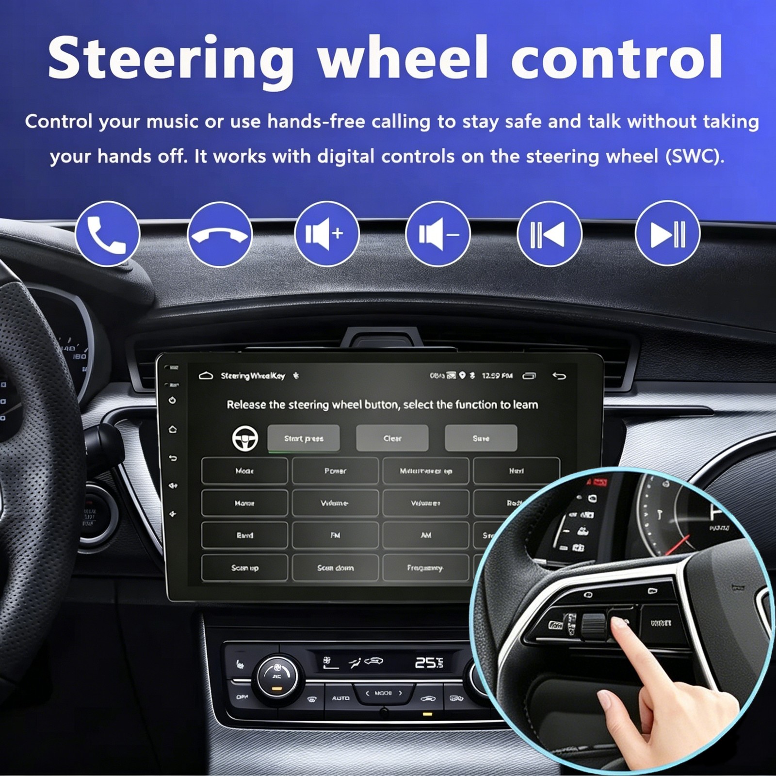 4+64GB Android 15 Car Stereo Radio Navi CarPlay For Jeep Compass Patriot 2011-17