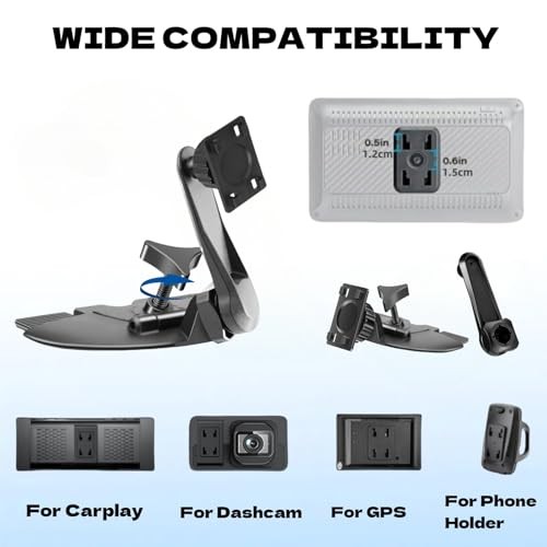 CD Slot Mount for CarPlay Screen Adjustable Arm and 360° Rotating Universal
