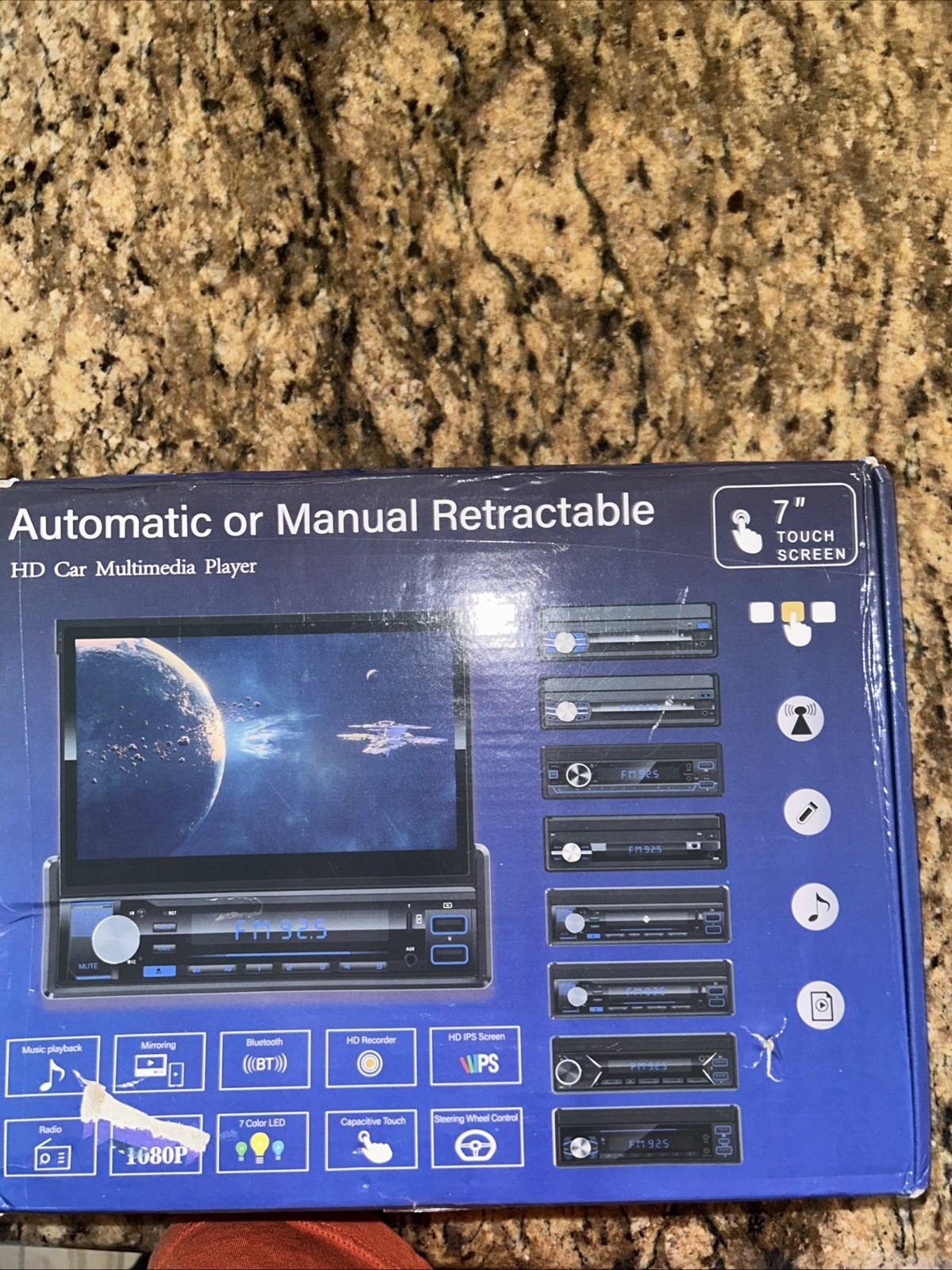 HD Car Multimedia System Retractable 7” Car Touch Screen
