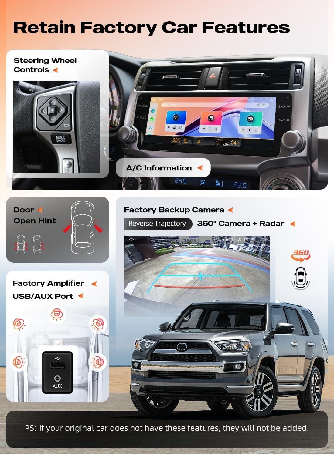 Dasaita Android13 Car Stereo for Toyota 4Runner 2010-2023 CarPlay DTS 6+64GB