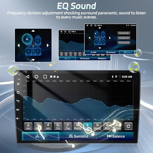 [2+64G] Wireless CarPlay Double Din Car Stereo Radio with Android Auto 9 Inch