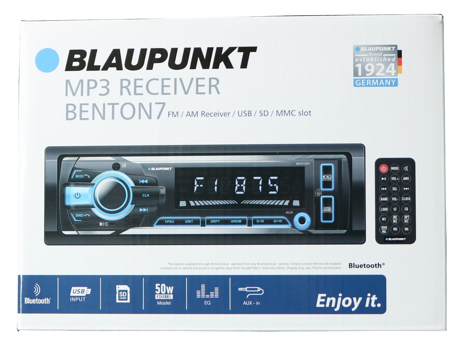 Blaupunkt 1-Din Car Bluetooth FM Digital Media Receiver + 6×9″ and 6.5″ Speakers