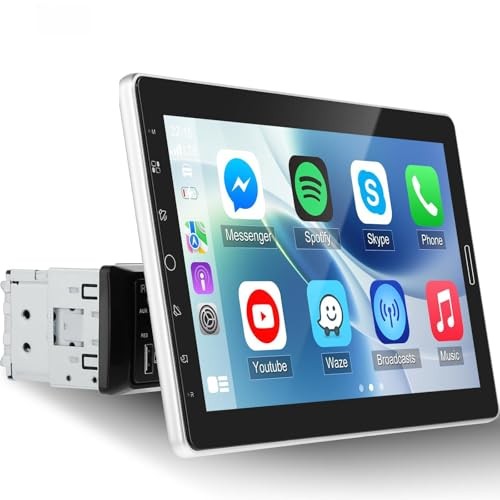 10.1 inch Single Din Touchscreen Car Stereo, 10 inch Screen 1 Din Radio with