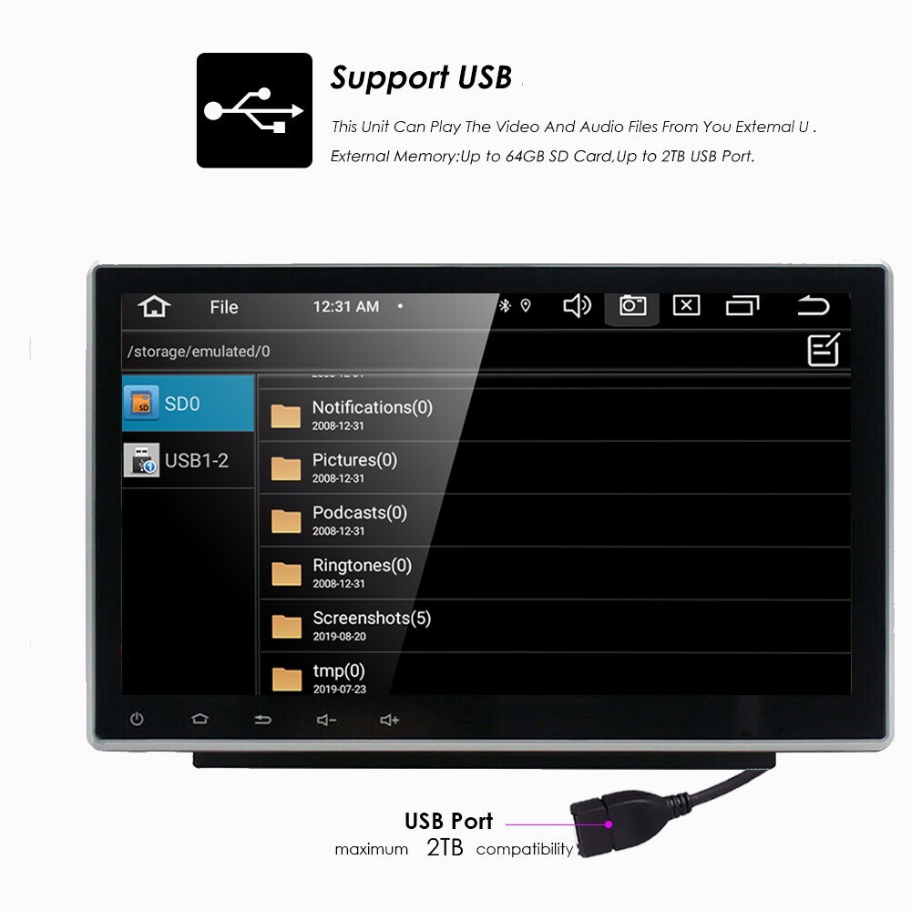 Double 2Din 10.1inch Car Stereo Radio Android 11 GPS Wifi Touch Screen FM Player