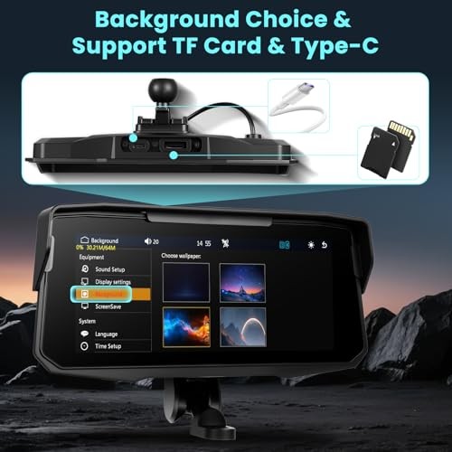 6.86 inch Motorcycle Carplay Screen GPS Navigation System with Wireless