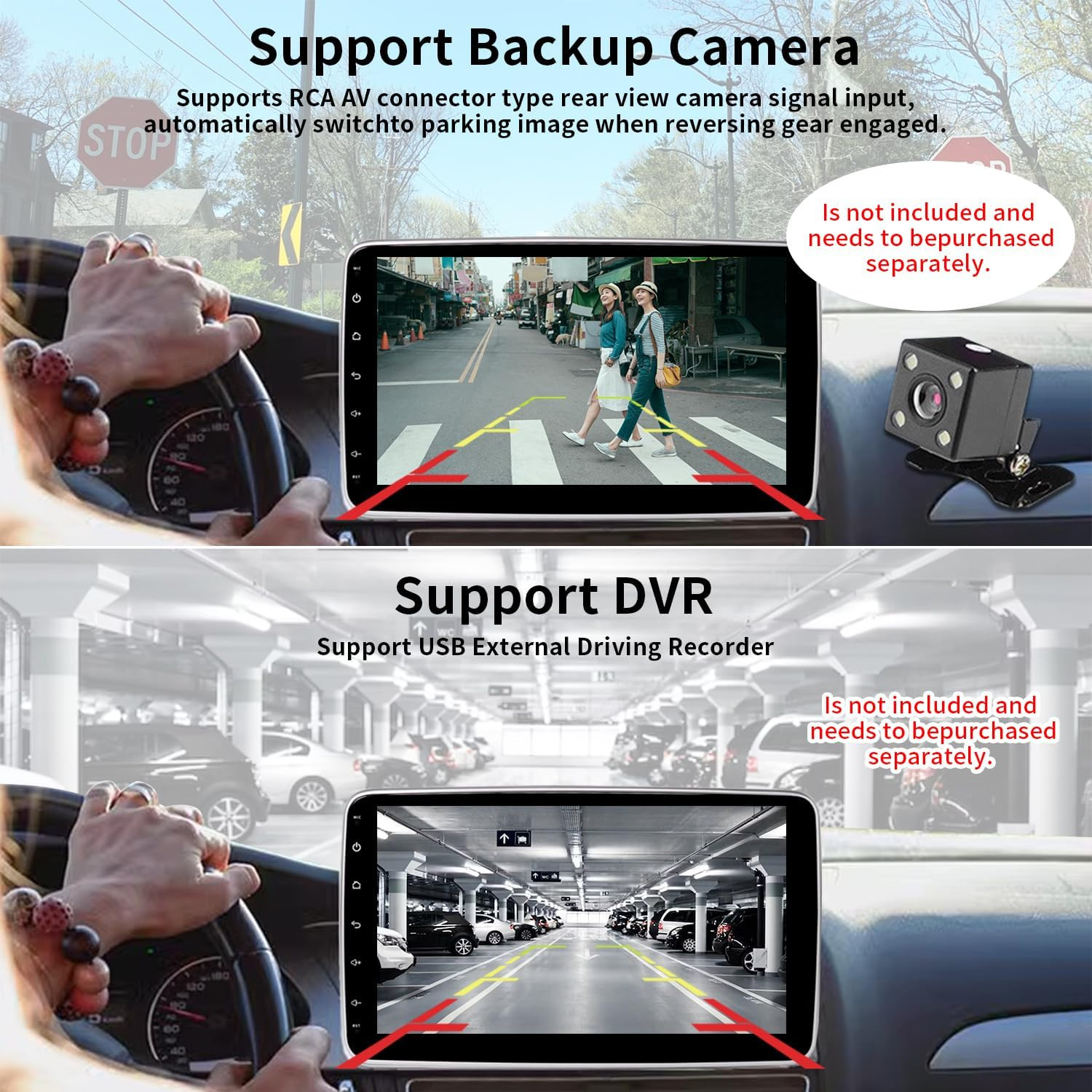 10.1 Inch Single DIN Car Stereo Universal Android Car Radio Adjustable Touchscre