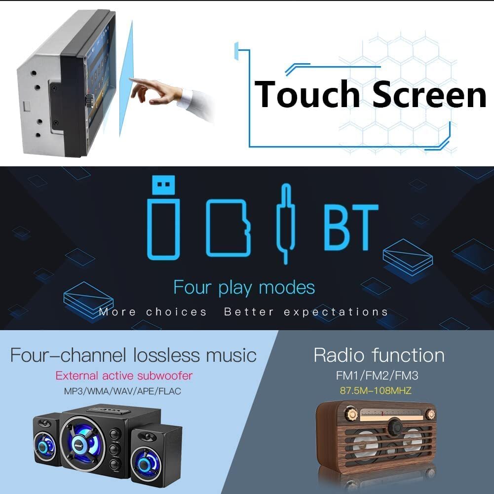 7″ Car Stereo 2Din Radio Touchscreen Backup Camera Multimedia Mirror Link I NEW