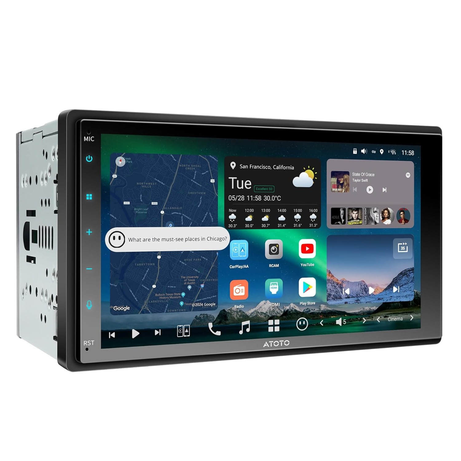 ATOTO X10 7in 2DIN AI Android Car Stereo Wireless Carplay 8G+128G Navi GPS