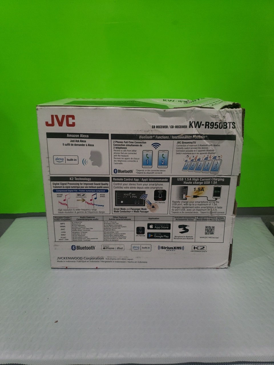 JVC KW-R950BTS Double DIN Amazon Alexa Bluetooth USB AUX AM/FM Radio CD Receiver