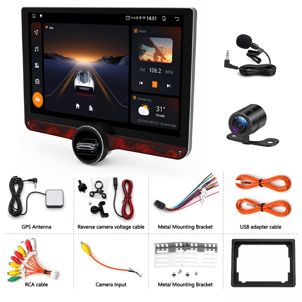 Double Din 10.1″ Car Stereo Android 15 Apple CarPlay Head Unit Radio Navigation